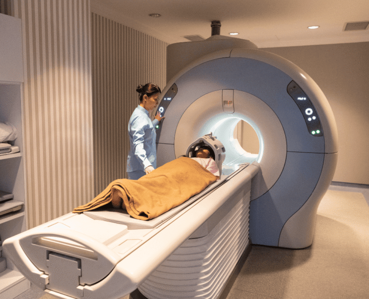 Silent MRI machine at JP Diagnostics for advanced brain diagnostics