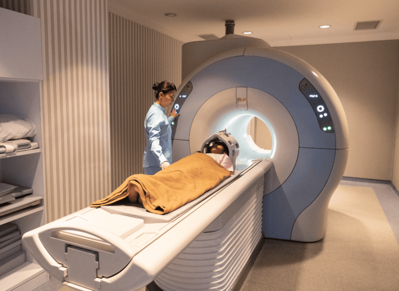 Silent MRI machine at JP Diagnostics for advanced brain diagnostics