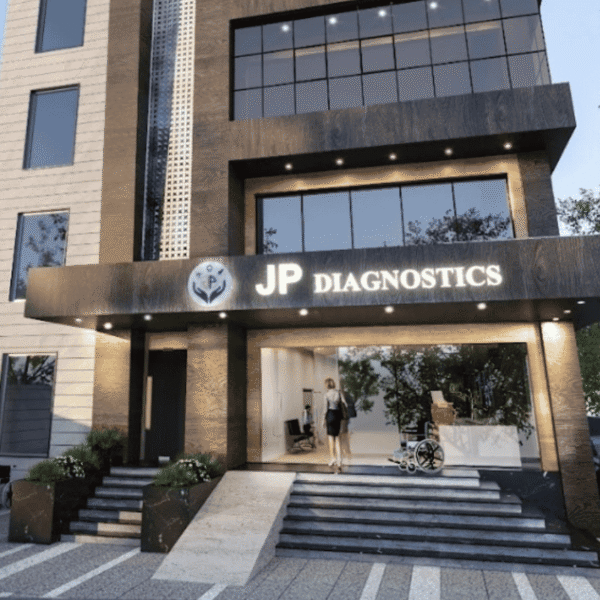 JP Diagnostics building - X-ray centre, ultrasound scan and blood test lab in Mathura